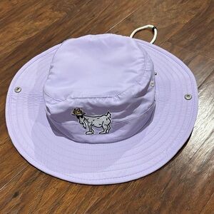Lilac Bucket Hat with Goat Patch